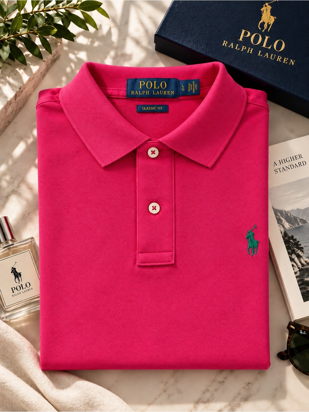Polo Ralph Lauren Men’s Classic Fit Pink Polo Shirt Size L
